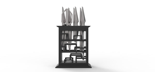 Japanese Knife Block for 8 knives with Magnetic Support - Edge of Belgravia