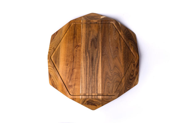 TEAK STAR: LARGE with Juice Trench 13.8x13.8x1.6